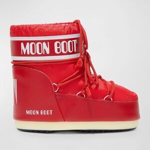 Moon Boot Icon Red/White Short Snow Boots 8-9.5 US